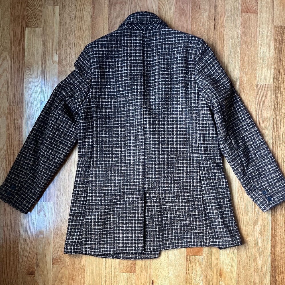 Oversized Plaid Soft-Brushed Tweed Blazer for Women - Picture 4 of 6